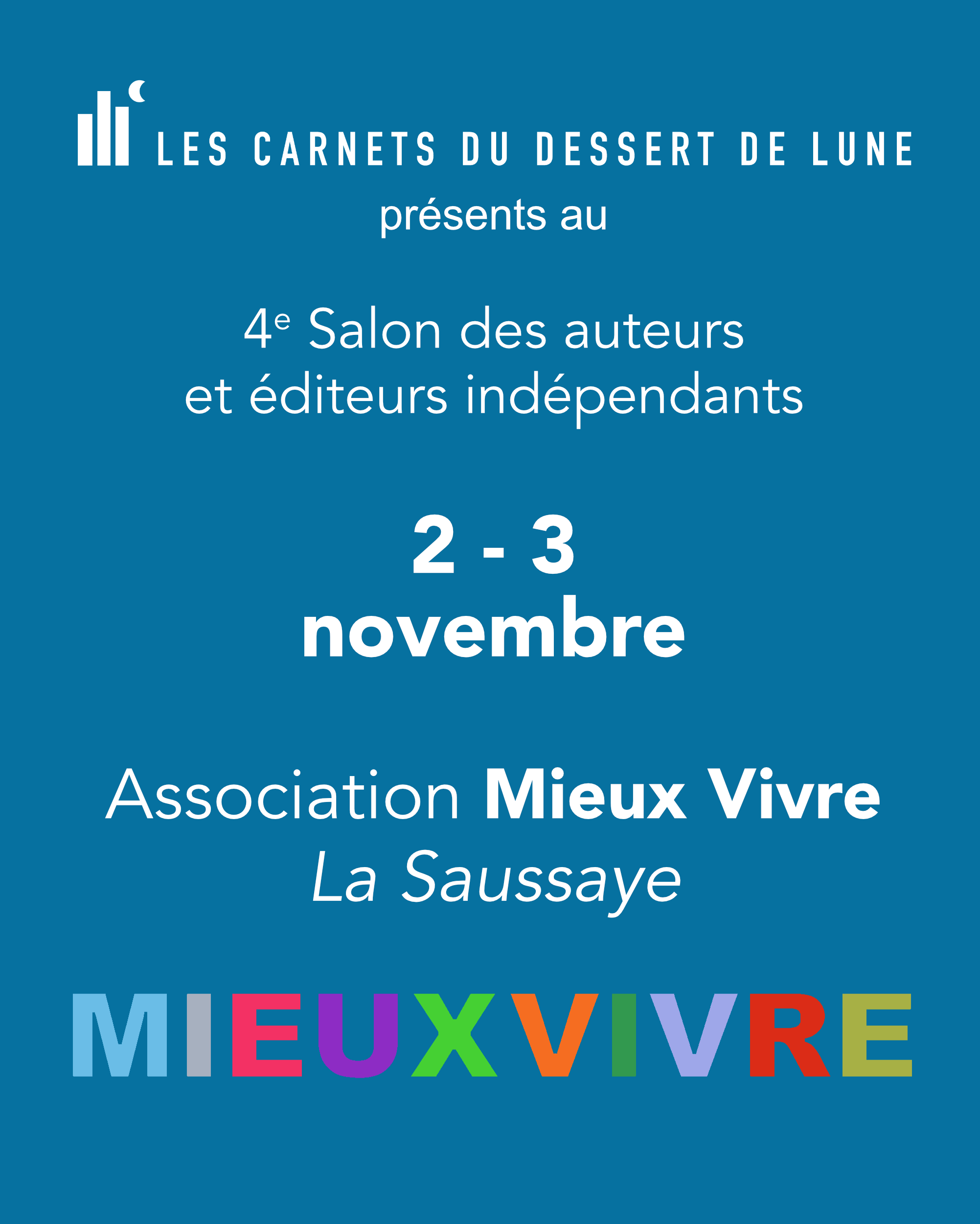 Affiche du 4e Salon des auteurs et éditeurs indépendants à La Saussaye