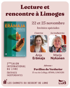 Affiche Lecture et rencontre Anja Erämaja à Limoges