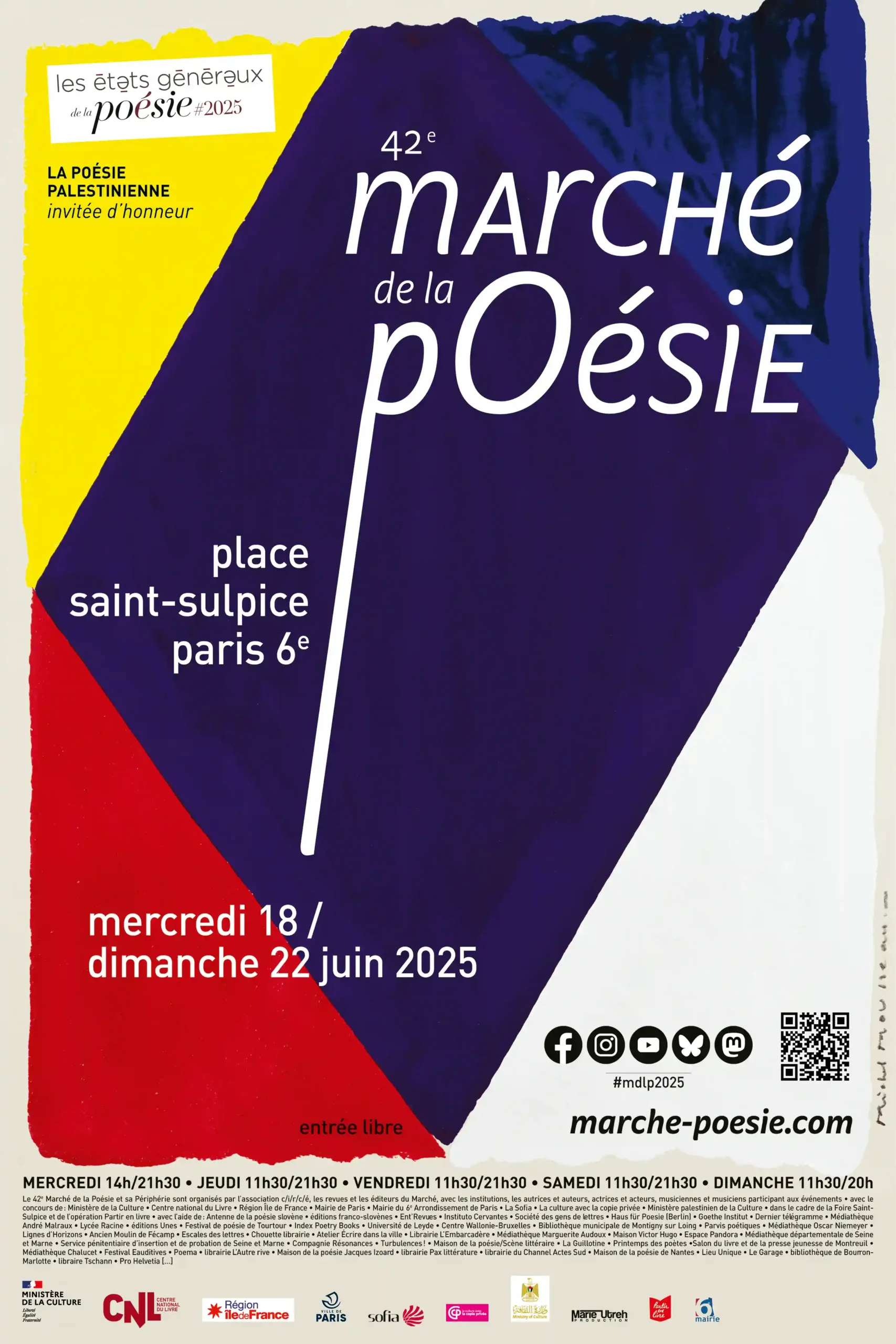 Affiche du Marché de la poésie de Paris 2025
